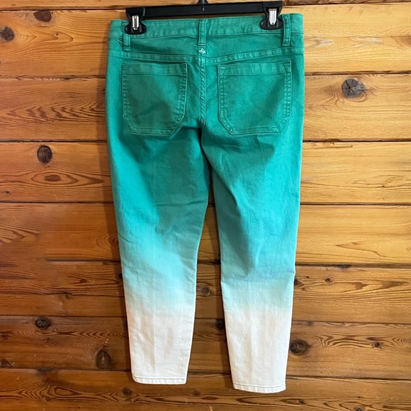 PRANA Jett Green White Ombré Ankle Skinny Jeans 0/25 - Picture 2 of 10